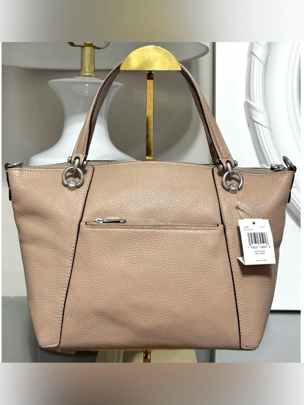 COACH Kacey Satchel Crossbody Bag, TAUPE/SILVER